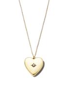 Sasha Samuel 14k Yellow Gold Plate Anouk Heart-shaped Locket Necklace With Cubic Zirconia, 20