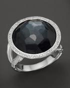 Ippolita Stella Lollipop Ring In Hematite Doublet With Diamonds In Sterling Silver