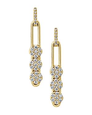 Hulchi Belluni 18k Yellow Gold Tresore Diamond Trio Linear Drop Earrings
