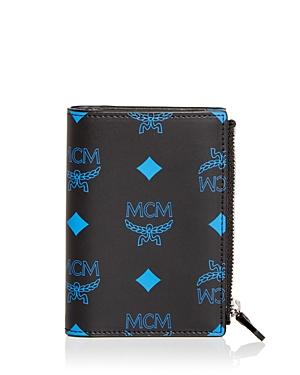 Mcm Color Splash Logo Slim Leather Bifold Wallet