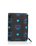 Mcm Color Splash Logo Slim Leather Bifold Wallet