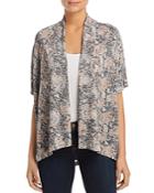 B Collection By Bobeau Helena Abstract-floral Open Cardigan