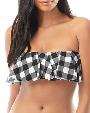 Kate Spade New York Ruffled Printed Bandeau Bikini Top