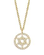 Moon & Meadow 14k Yellow Gold Diamond Star Of David Medallion Necklace, 18 - 100% Exclusive