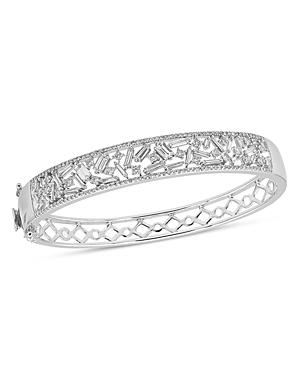 Bloomingdale's Scattered Baguette & Round Diamond Bangle Bracelet In 14k White Gold, 2.50 Ct. T.w. - 100% Exclusive