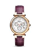 Salvatore Ferragamo Idillio Purple Leather Strap Watch, 42mm