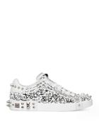 Dolce & Gabbana Men's Graffiti Print Studded Lace Up Sneakers
