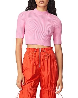 Herve By Herve Leger Short Sleeve Crop Top