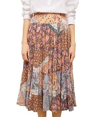 Gerard Darel Lila Patchwork Midi Skirt