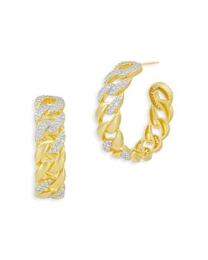 Freida Rothman Pave Chainlink Hoop Earrings