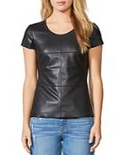 Bailey 44 Hardy Faux Leather-front Top