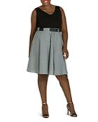 City Chic Plus Combo Belted Play Dress