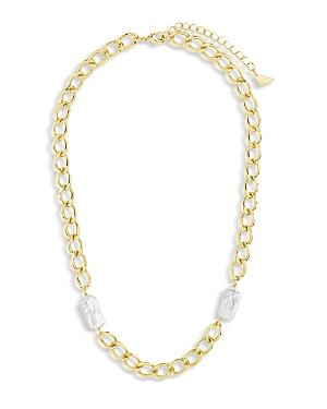 Sterling Forever Freshwater Pearl Statement Necklace, 16-18