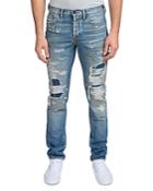 Prps Gladstone Le Sabre Ripped Repaired Slim Fit Jeans In Indigo