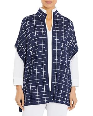 Misook Broken Grid Open Knit Poncho