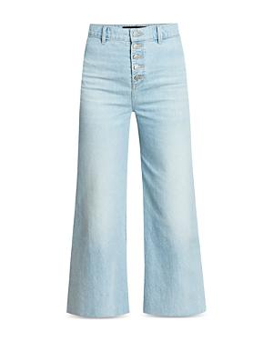 Veronica Beard Grant Button Fly Wide Leg Jeans In Aire