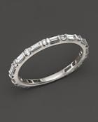 Baguette And Round Diamond Band In 14k White Gold, .55 Ct. T.w.