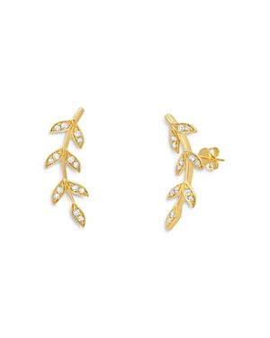 Graziela Gems 18k Yellow Gold Folha Diamond Leaf Ear Climber