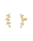 Graziela Gems 18k Yellow Gold Folha Diamond Leaf Ear Climber
