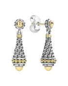 Lagos 18k Yellow Gold & Sterling Silver Signature Caviar Drop Earrings