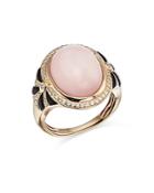 Bloomingdale's Pink Opal, Onyx & Diamond Statement Ring In 14k Yellow Gold - 100% Exclusive