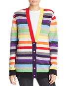 Madeleine Thompson Rainbow-stripe Cashmere Cardigan