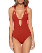 Becca By Rebecca Virtue Color Code Plunge One Piece Swimsuit