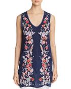 Johnny Was Cattleya Embroidered Tunic Top
