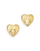 Bloomingdale's Fancy-cut Heart Stud Earrings In 14k Yellow Gold - 100% Exclusive