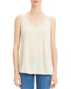 Theory Relaxed Linen Scoop Neck Tank
