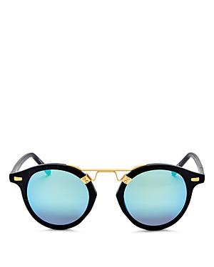 Krewe St Louis Mirrored Round Sunglasses, 48mm