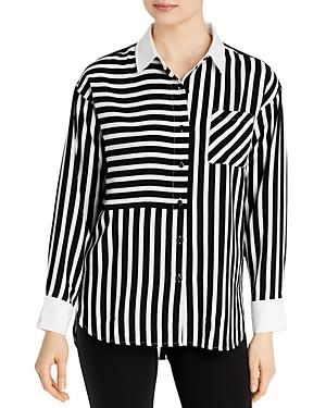 Karl Lagerfeld Paris Mixed Stripes Blouse