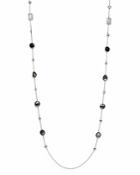 Ippolita Sterling Silver Rock Candy Medium Stone With Beads Station Necklace In Black Tie, 42