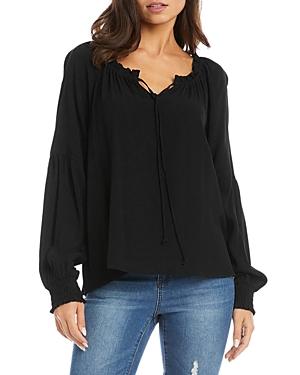 Karen Kane Ruffled Tie Neck Blouse