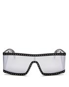Moschino 004 Mirrored Shield Sunglasses, 99mm