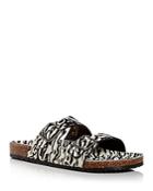 Saint Laurent Men's Zebra Print Calf Hair Slide Sandals