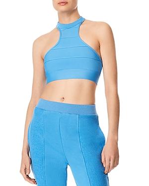 Herve By Herve Leger Halter Style Bandage Cropped Top