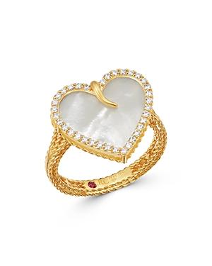 Roberto Coin 18k Yellow Gold Mother-of-pearl & Diamond Heart Statement Ring - 100% Exclusive