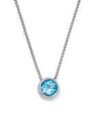Blue Topaz Bezel Pendant Necklace In Sterling Silver, 18 - 100% Exclusive