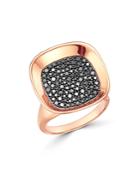 Roberto Coin 18k Rose Gold Carnaby Street Black Diamond Small Ring