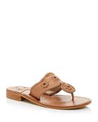 Jack Rogers Women's Natural Jacks Leather Thong Sandals