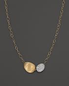 Marco Bicego Diamond Lunaria Two Pendant Necklace In 18k Gold, 16.5