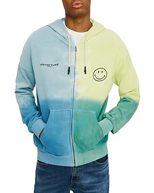 Eleven Paris Color Block Smiley Zip Hoodie