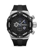 Brera Orologi Supersportivo Black Ionic-plated Stainless Steel Watch With Black Dial And Black Rubber Strap, 48mm