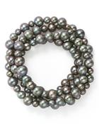 Bloomingdale's Dyed Gray Cultured Freshwater Pearl Four Row Stretch Bracelet - 100% Exclusive