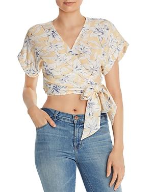 Lost And Wander Luci Floral-print Cropped Wrap Top