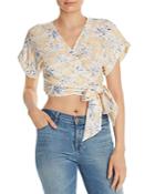 Lost And Wander Luci Floral-print Cropped Wrap Top