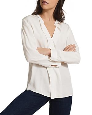 Reiss Rochelle Pintucked Ruffle Front Blouse