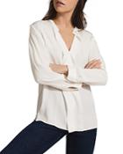 Reiss Rochelle Pintucked Ruffle Front Blouse