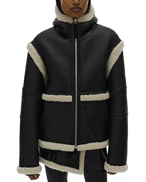 Helmut Lang Aviator Hooded Shearling Jacket